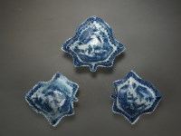 Lot 68 - Three Caughley pickle leaf dishes...
