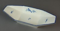 Lot 75 - A Caughley punt-shaped radish dish painted in...
