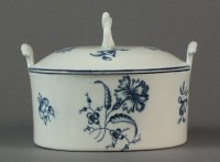 Lot 107 - A Caughley circular butter pot and cover...