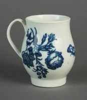 Lot 120 - A Caughley bell-shaped mug transfer-printed...