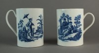 Lot 128 - A Caughley mug transfer-printed in the La...