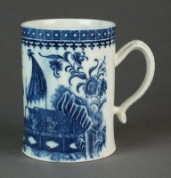 Lot 138 - A Caughley mug transfer-printed in the...