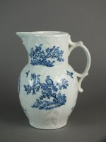 Lot 156 - A Caughley mask-head jug printed in the Birds...