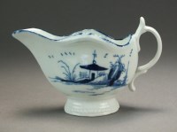 Lot 189 - A Caughley cream boat painted with the Rock...