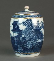 Lot 198 - A Caughley tea canister and cover...