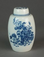 Lot 199 - A Caughley tea canister and cover...