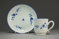 Lot 205 - A Caughley coffee cup and saucer painted with...