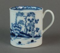 Lot 212 - A Caughley coffee can painted with the...