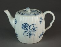 Lot 232 - A Caughley teapot and cover painted with the...