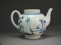 Lot 236 - A Caughley teapot painted with the very rare...