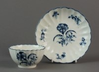 Lot 247 - A Caughley tea bowl and saucer painted with...