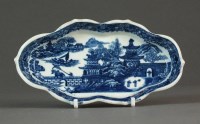 Lot 252 - A Caughley spoon tray transfer-printed in the...