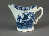 Lot 282 - A Caughley tall Chelsea ewer transfer-printed...