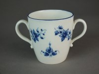 Lot 283 - A Caughley two-handled cup painted with the...