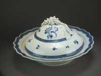 Lot 321 - A very rare large Caughley tureen and cover...