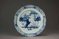 Lot 339 - A Caughley dessert plate painted in the Weir...