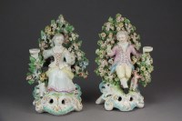 Lot 370 - A pair of Chelsea-Derby bocage figural...