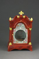 Lot 388 - A prattware 'Bracket Clock' watch holder,...