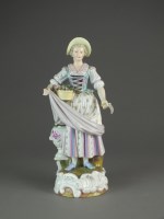 Lot 446 - A Sitzendorf porcelain figure of a female...