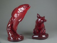 Lot 451 - A Royal Doulton flambe fox and a Royal Doulton...