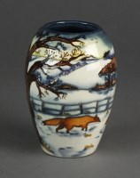 Lot 487 - A Moorcroft vase in the Woodside Farm pattern...