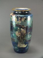 Lot 498 - A Shelley lustre vase in the Mikado pattern...