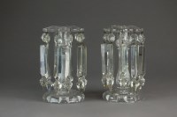 Lot 510 - A pair of Victorian clear glass table lustres,...