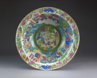 Lot 546 - A large Chinese Canton famille rose punch bowl,...