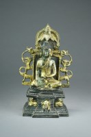 Lot 611 - A Sino-Tibetan parcel gilt bronze figure of...