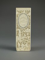Lot 632 - A Chinese Canton carved ivory box cover,...