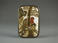 Lot 677 - A Japanese lacquered ivory card case, Meiji...