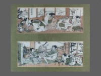 Lot 692 - A pair of Japanese shunga woodblock prints,...