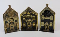 Lot 784 - Three 19th century 'Bank' money boxes, brass...