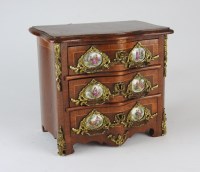 Lot 796 - A Louis XV style miniature jewellery chest,...