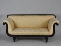 Lot 861 - A William IV mahogany double scroll end chaise...