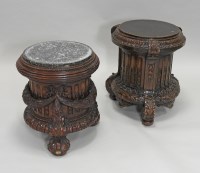 Lot 876 - Two Empire style mid brown stained carved...