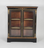 Lot 881 - A Victorian ebonised and walnut banded pier...