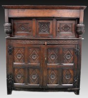 Lot 886 - A late 17th century joined oak court cupboard...