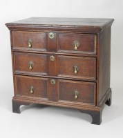 Lot 909 - A William and Mary and later oak chest of...