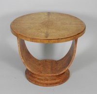 Lot 921 - An Art Deco burr maple veneered circular...