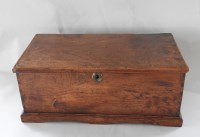 Lot 941 - A 19th century elm strongbox, the rectangular...