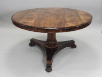 Lot 949 - A Regency rosewood circular centre/breakfast...