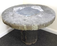 Lot 965 - A large staddle stone, with tapering base,...