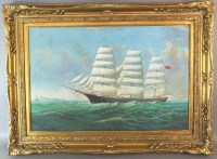 Lot 1014 - British School, 20th century Three masted...