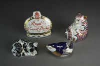 Lot 53 - Royal Crown Derby paperweights; Misty Cat and Cat