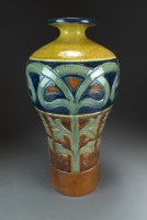 Lot 56 - A Belgian Aesthetic movement stoneware vase...