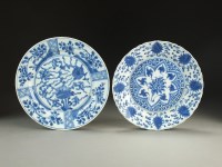 Lot 108 - Two Chinese blue and white dishes, Kangxi, the...