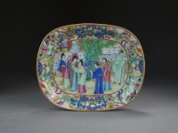 Lot 130 - A Chinese Canton famille rose dish, 18th/19th...