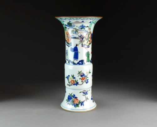 Lot 134 - A Chinese transitional style wucai enamelled...