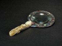 Lot 155 - A Chinese jade, hardstone and enamelled silver...